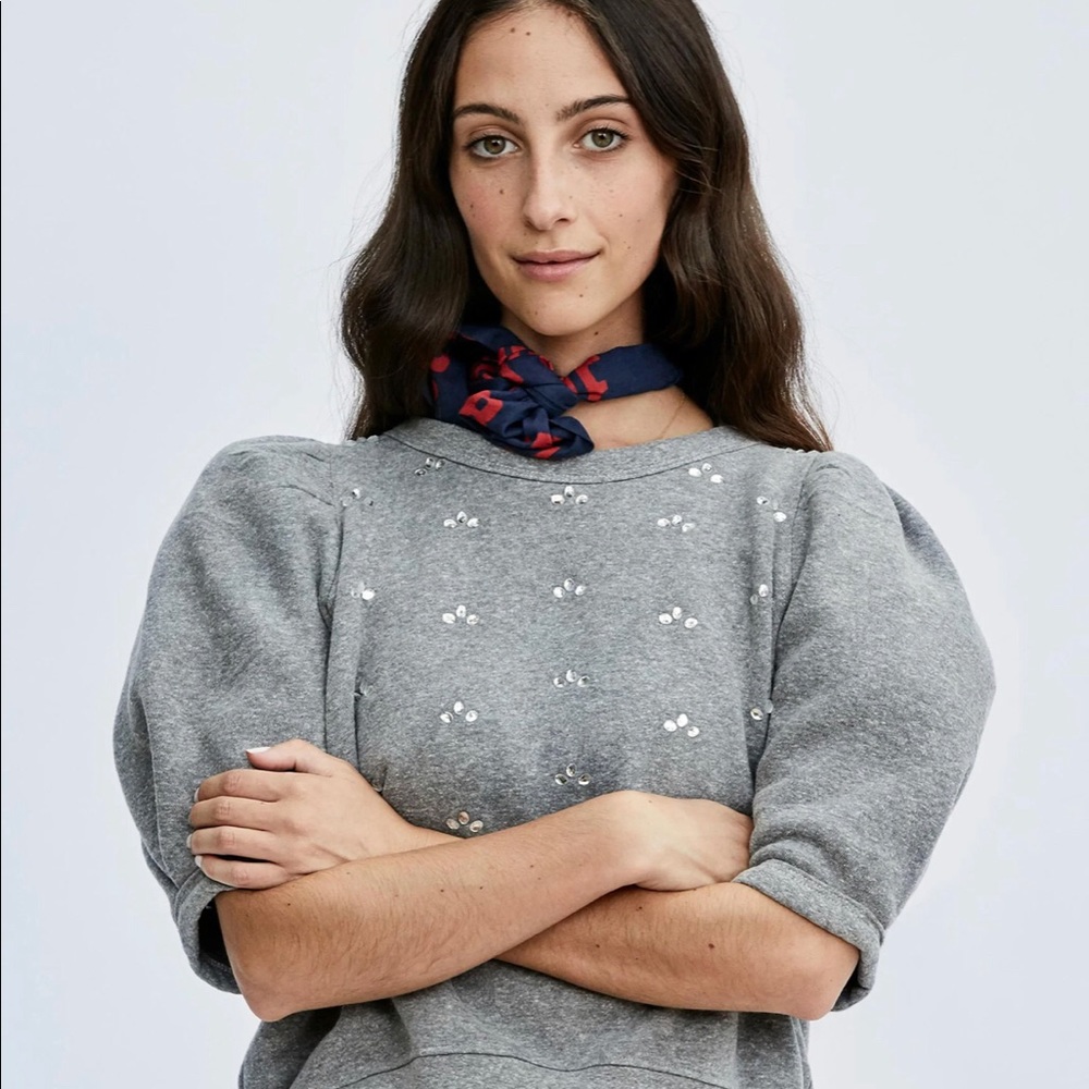 Clare V puff sleeve sweatshirt size S